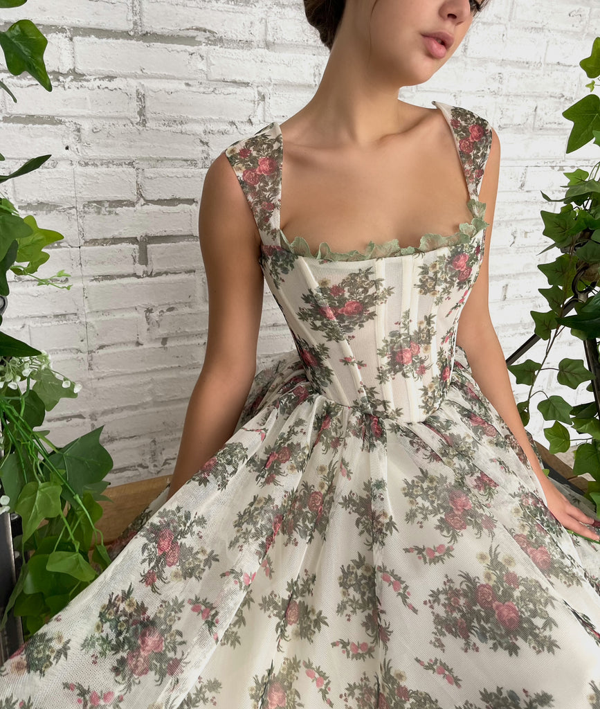 Flowery Filigree Corset Dress | Teuta ...